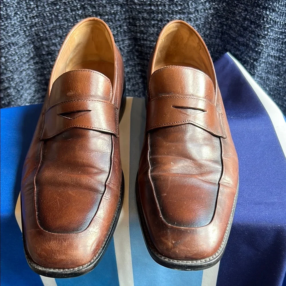 Johnston & Murphy Brown Leather Penny Loafers